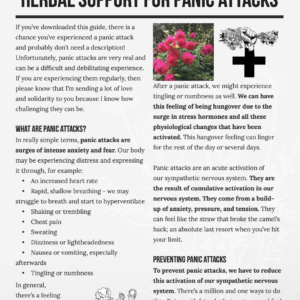 Free Guide: Herbal support for Panic Attacks